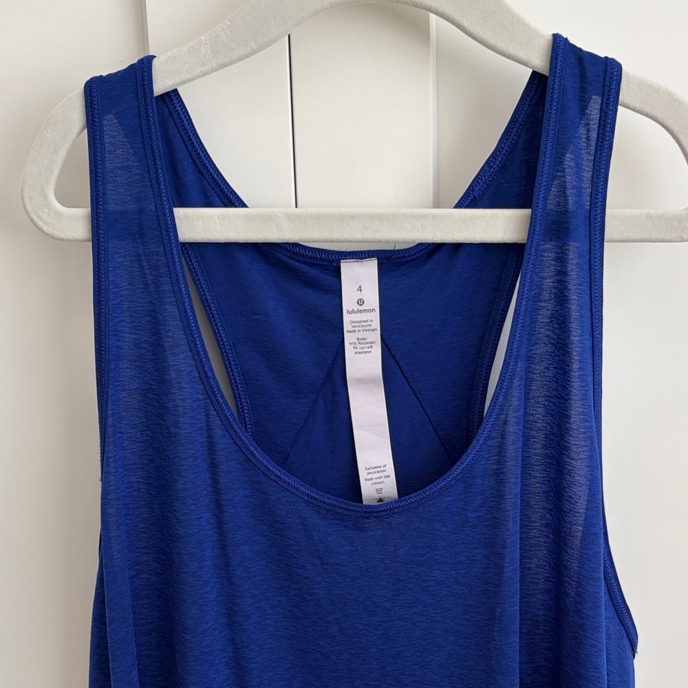 Lululemon Blue Sleeveless Athletic Tank - Sz 4